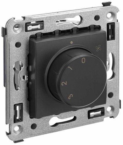 Выключатель вентилятора без рамки DKC Avanti 4-поз. черный матовый картинка